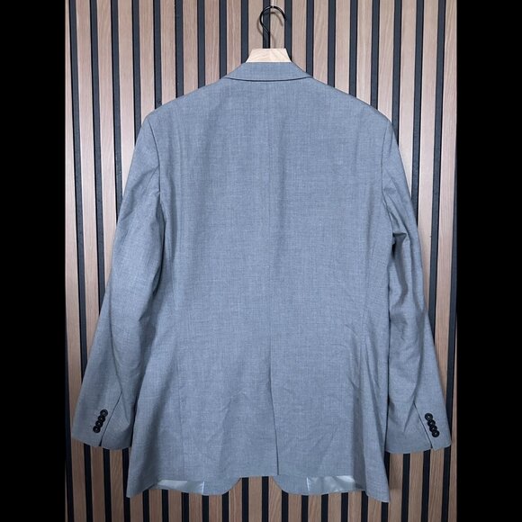 Banana Republic Blazer 44 Long Mens Gray Heather Tailored Slim Fit 2 Button Coat - Picture 3 of 11